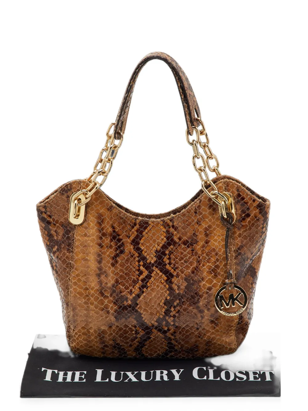 Michael Kors Vintage snakeskin-effect tote bag - Marron
