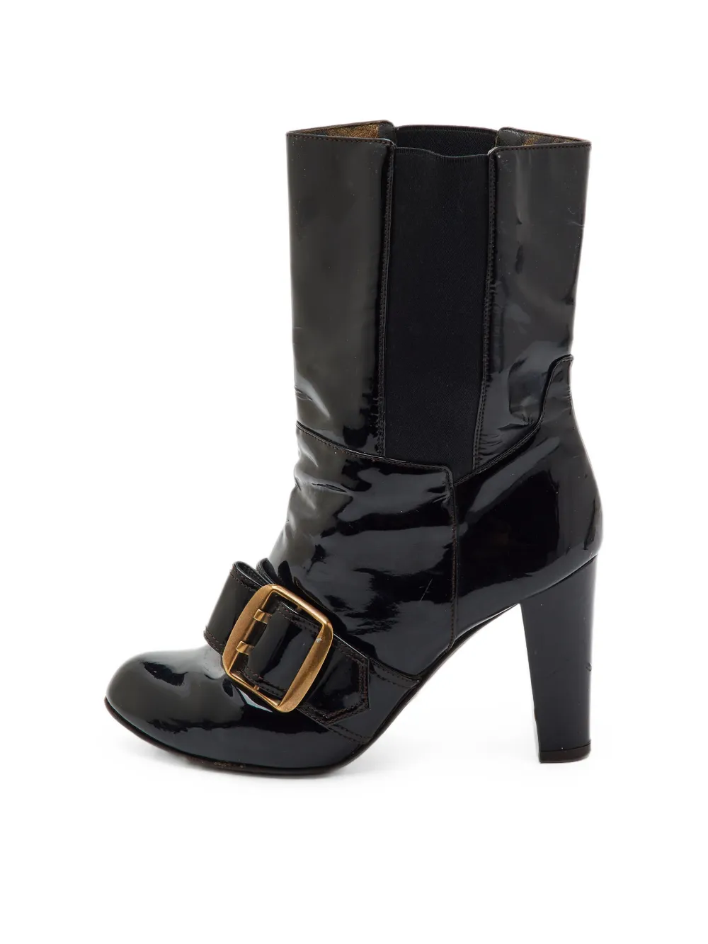 Dolce & Gabbana Pre-Owned bottines à boucle en cuir verni - Noir Dolce & Gabbana Pre-Owned bottines à boucle en cuir verni - Noir
