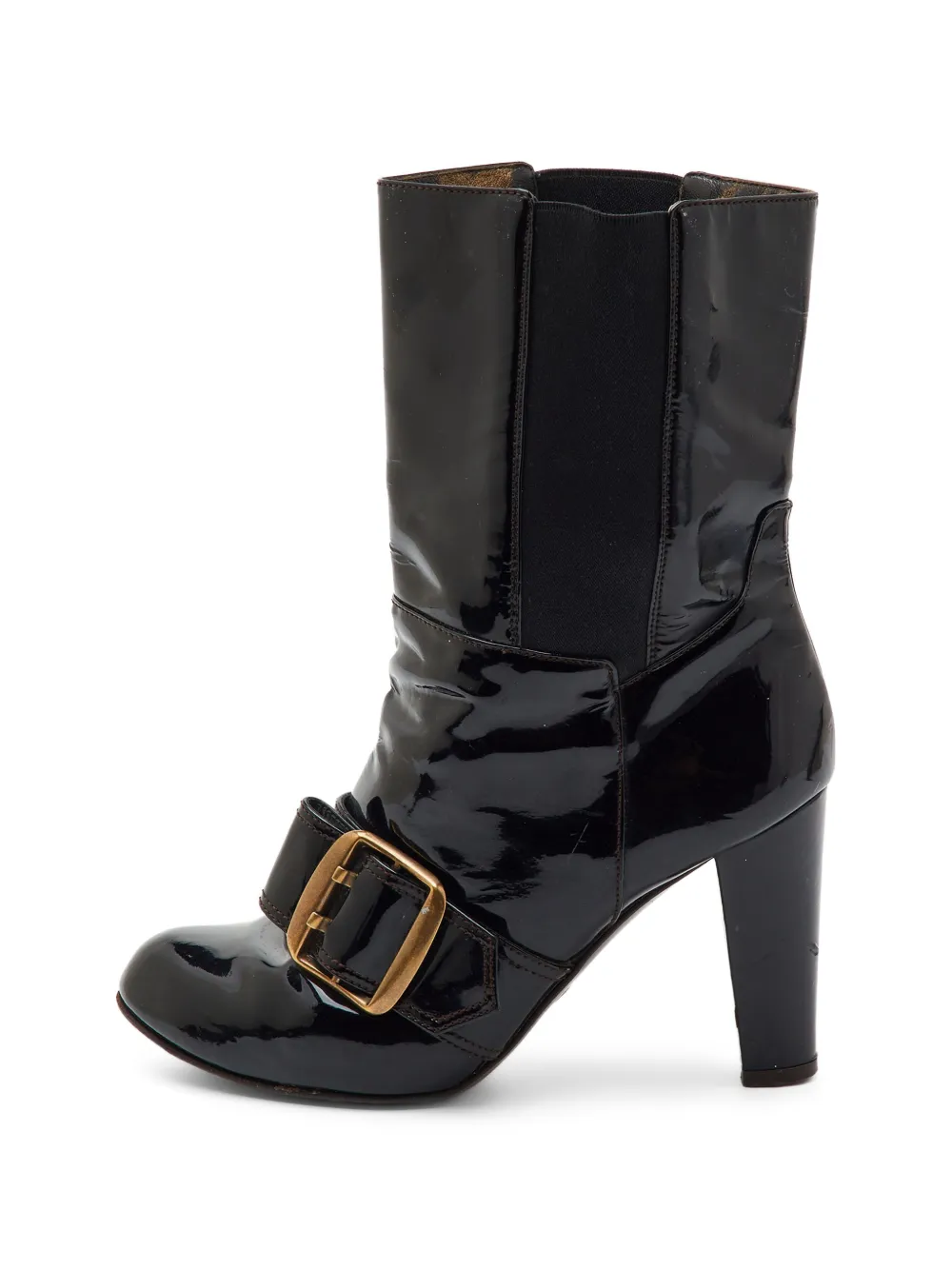 Dolce & Gabbana Pre-Owned Stiefel aus Lackleder mit Schnallenverschluss - Schwarz