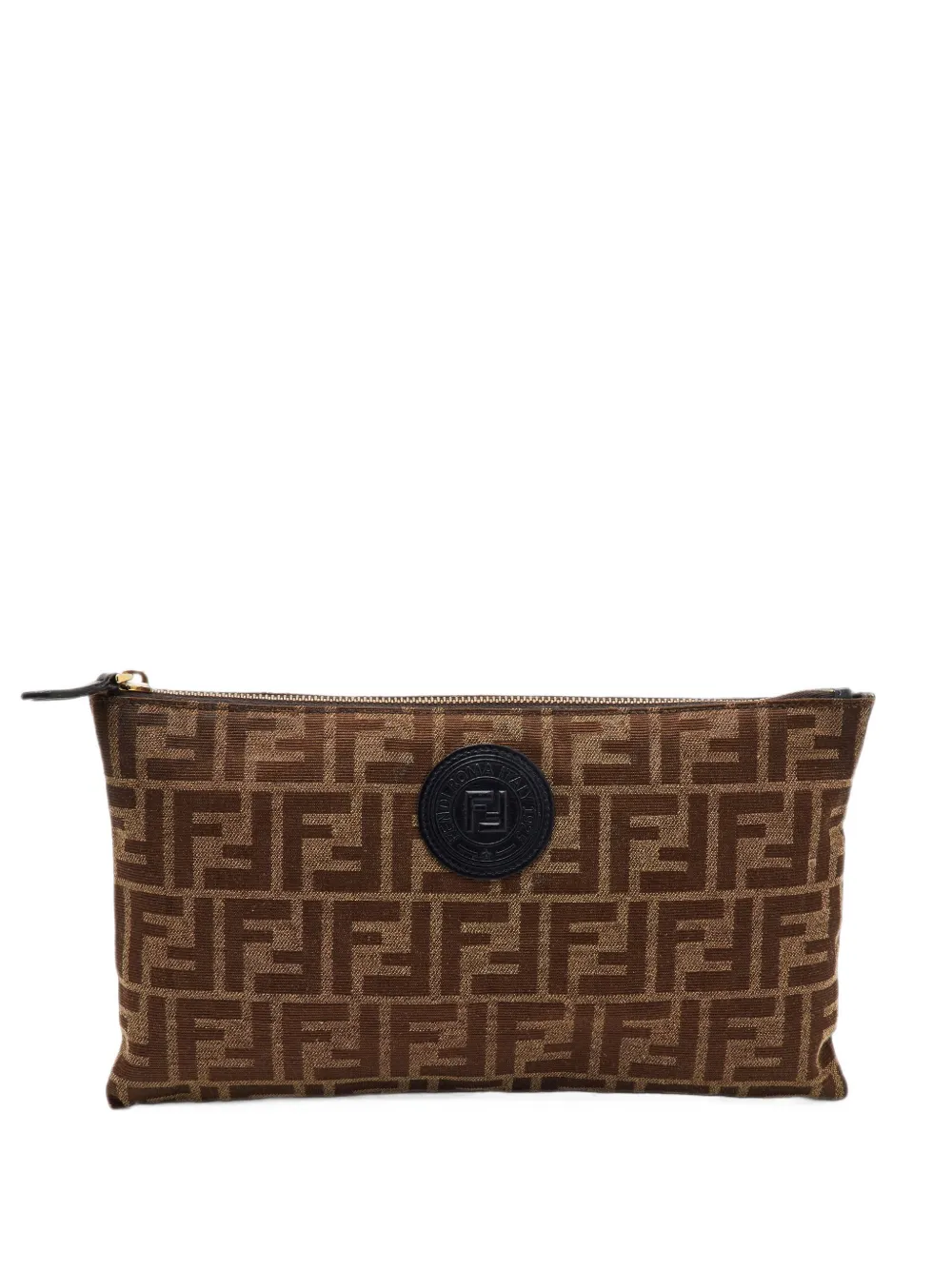 Fendi Pre-Owned pochette Zucca zippée (2021) - Marron Fendi Pre-Owned pochette Zucca zippée (2021) - Marron