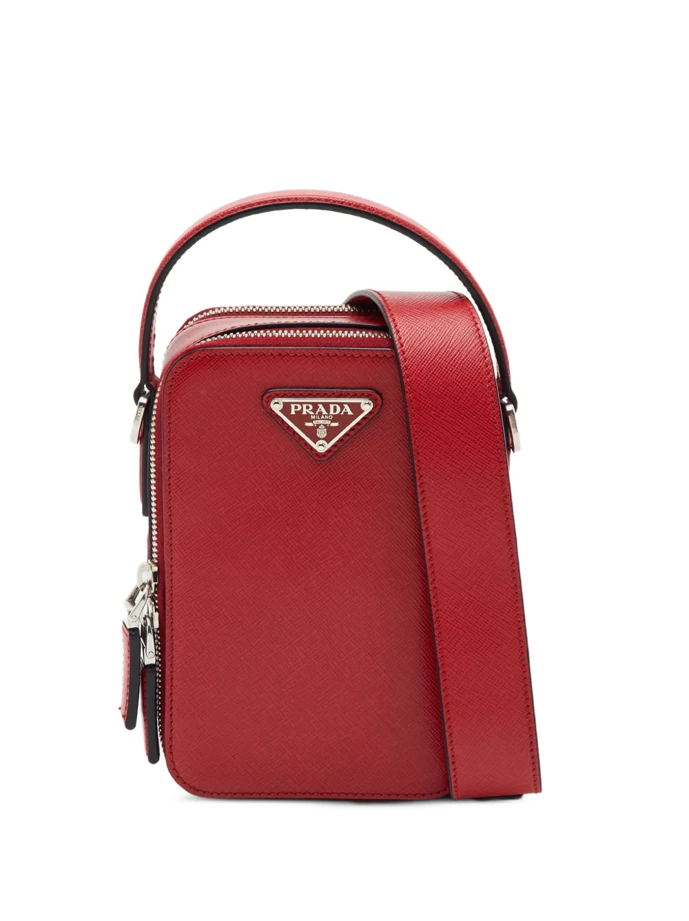 Prada Pre-Owned Brique Saffiano leather crossbody bag - Rosso