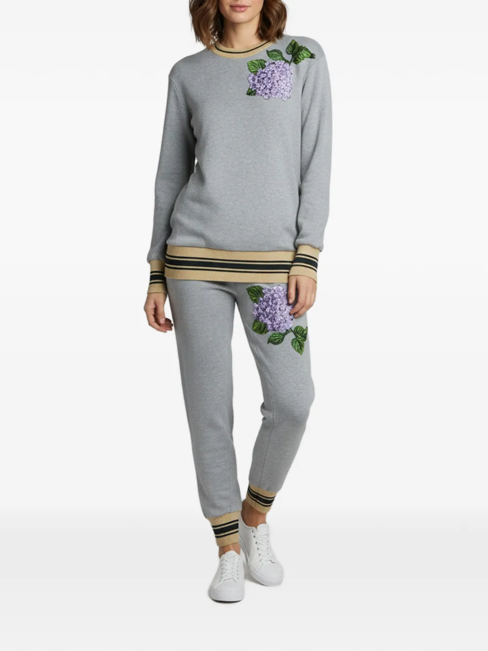 Dolce & Gabbana Pre-Owned hydrangea appliquéd tracksuit – Grey
