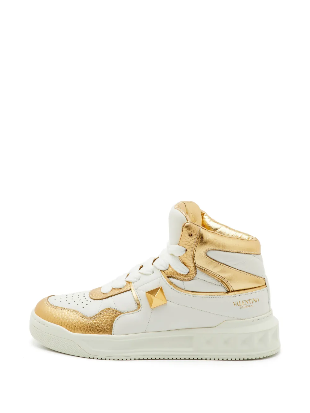 Valentino Garavani Pre-Owned Roman One Stud High-Top-Sneakers - Weiß