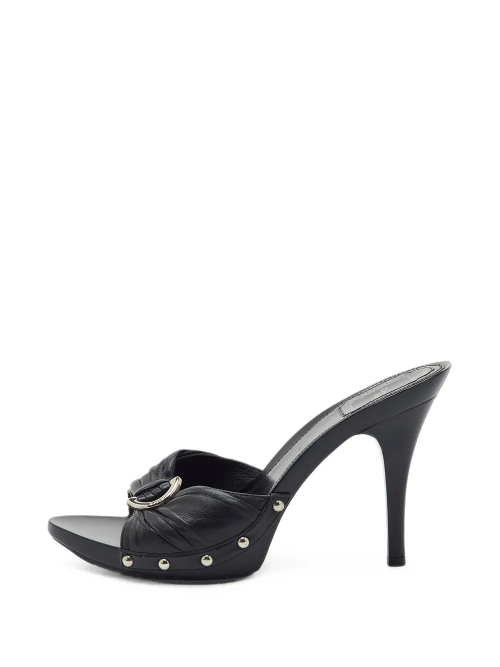 Pre-owned Dior Platform Leather Sandals In Black