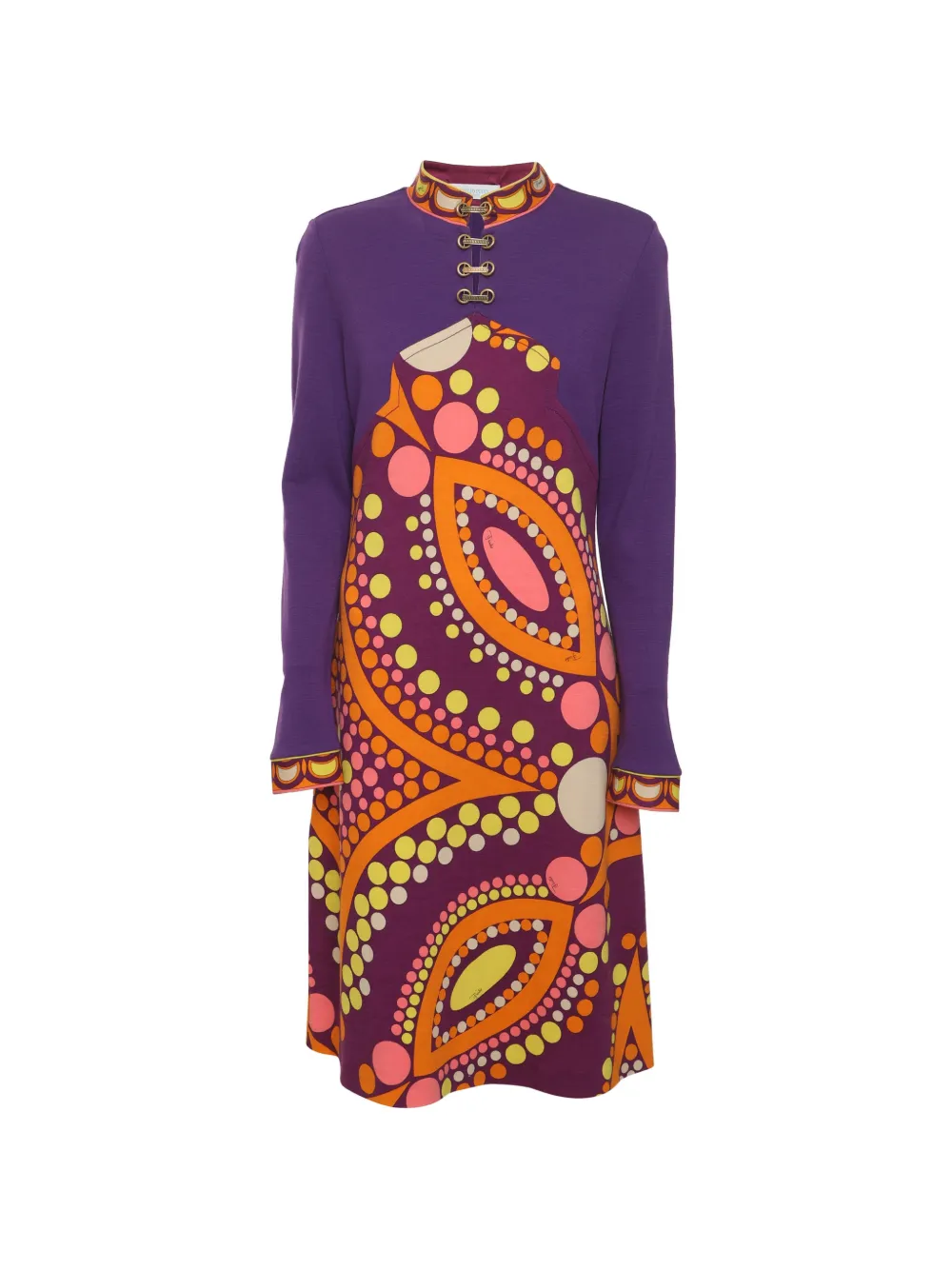 Pre-owned Pucci Geometric-print Dress In Purple