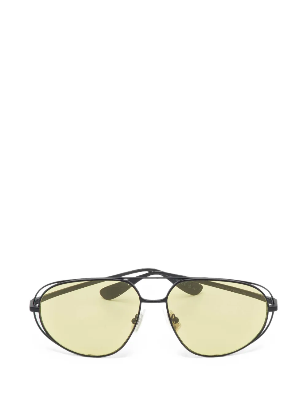 Bottega Veneta Pre-Owned lunettes de soleil à monture pilote - Noir Bottega Veneta Pre-Owned lunettes de soleil à monture pilote - Noir