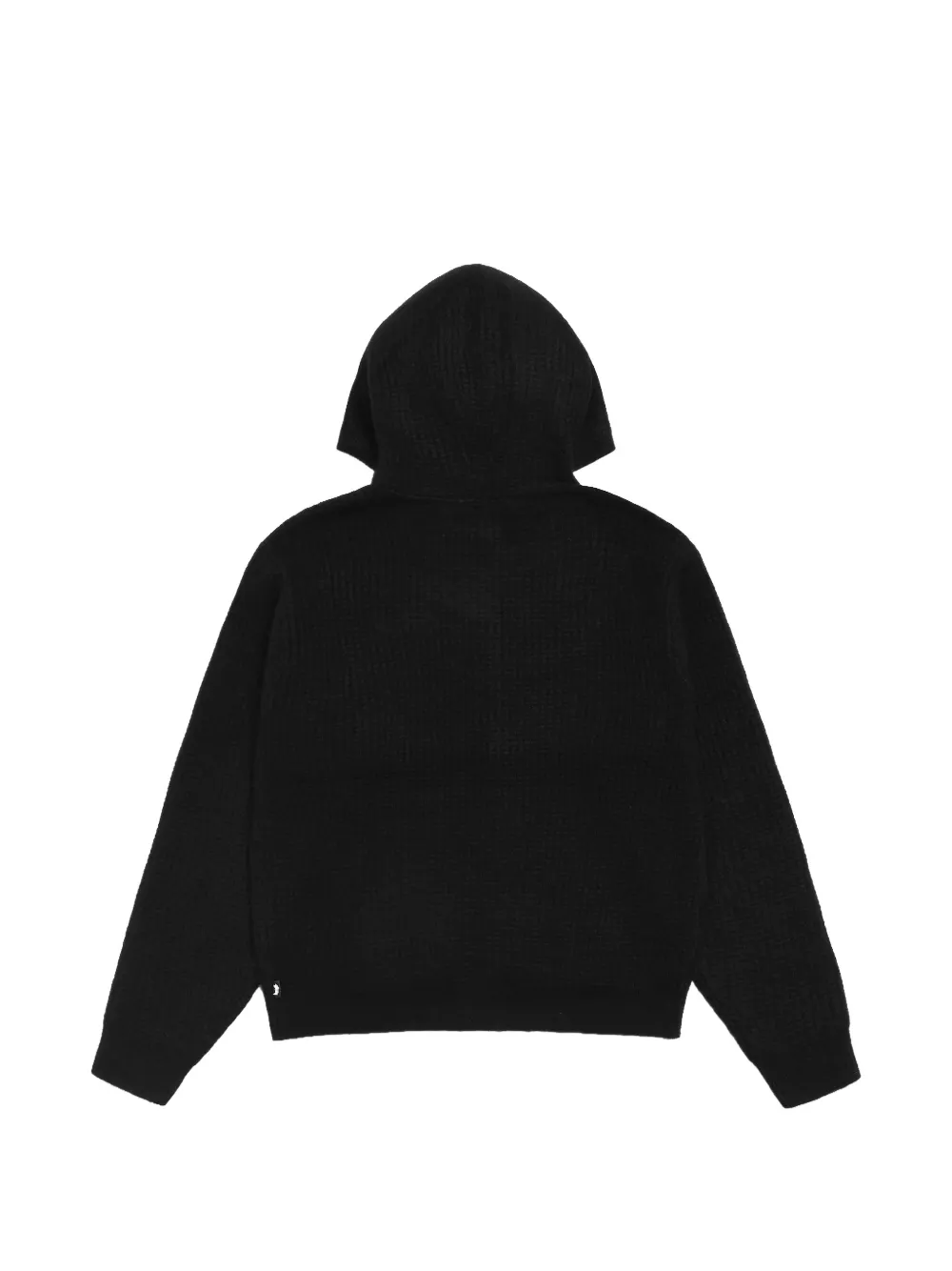 Stüssy Wafelgebreide hoodie met rits Zwart
