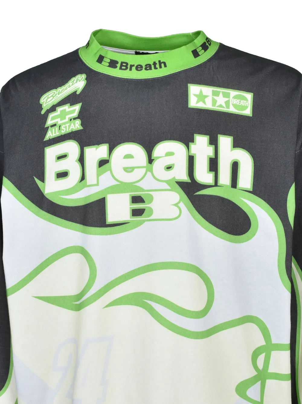 BREATH Racing T-shirt met lange mouwen en grafische print Zwart