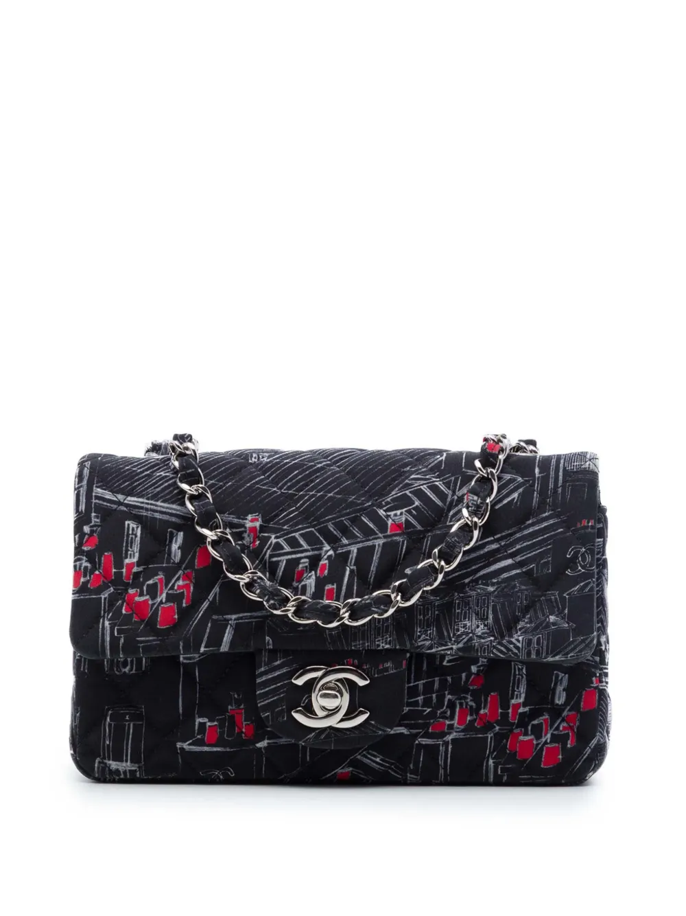 CHANEL Pre-Owned 2019 Mini Classic Canvas Parisian Rooftop Single Flap shoulder bag - Nero