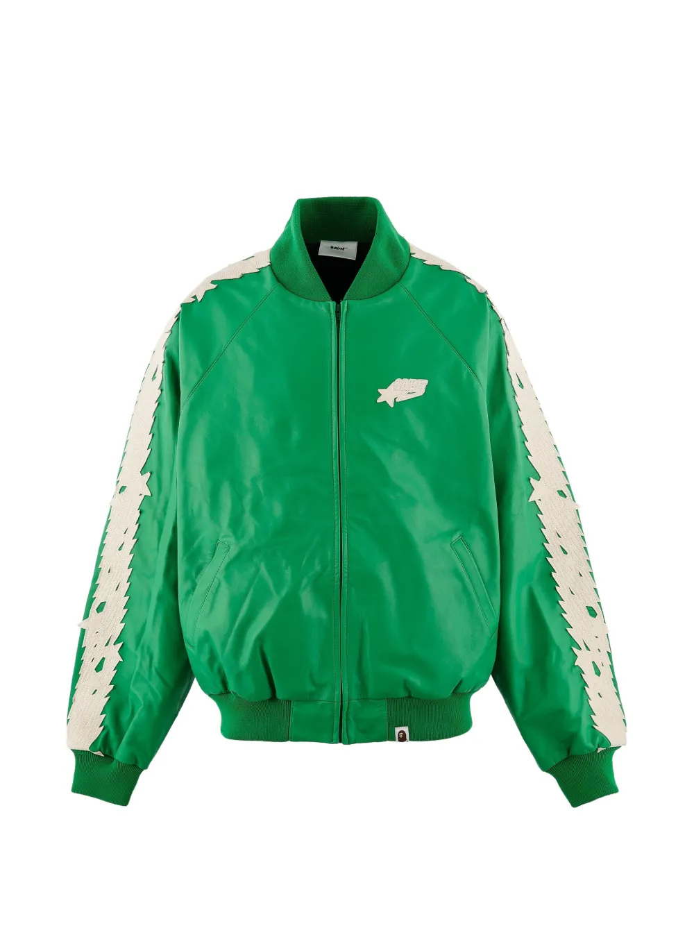 SAINT MXXXXXX x BAPE logo-patch bomber jacket - Verde