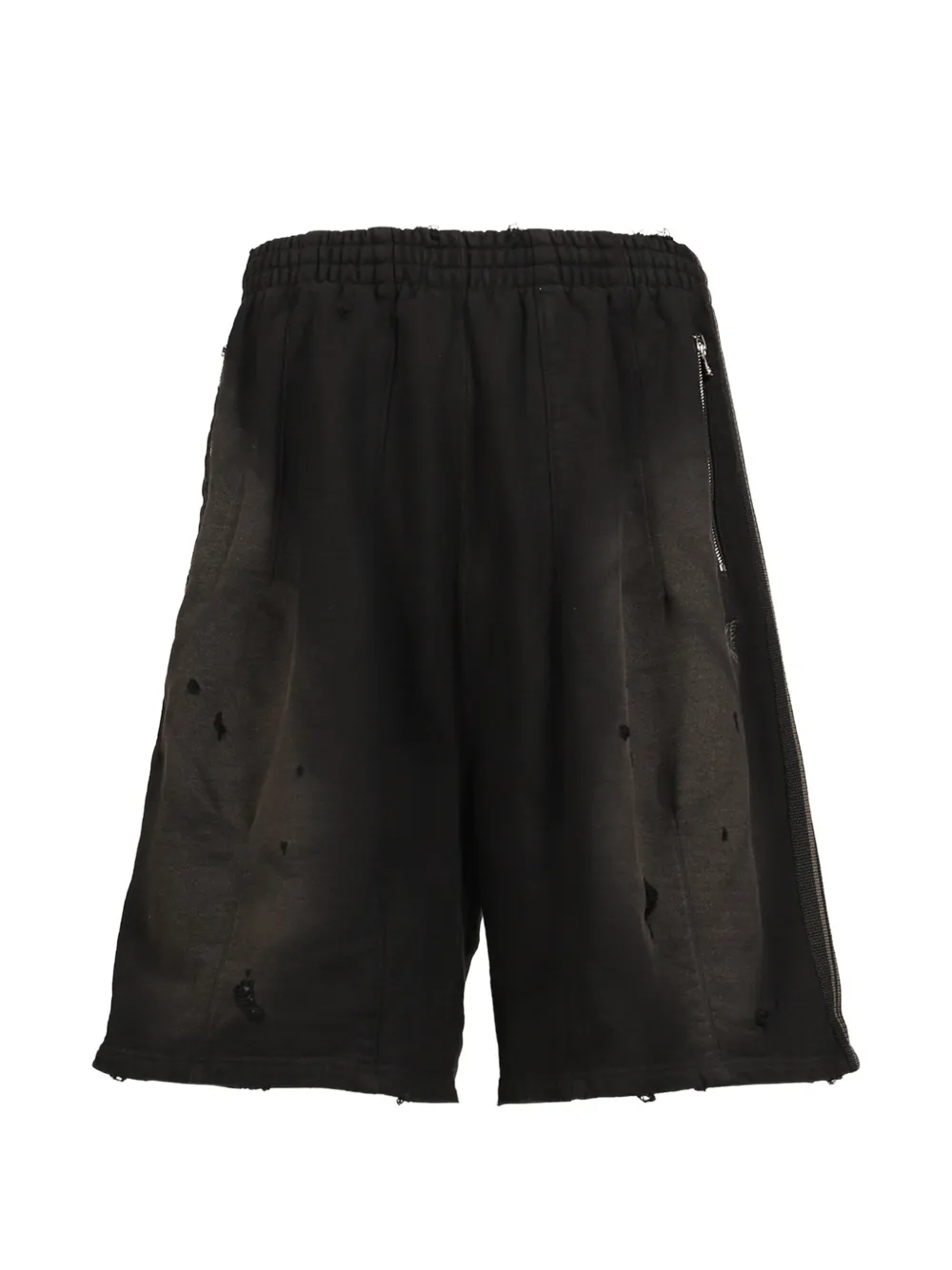 Needles H.D. damaged-effect track shorts Zwart