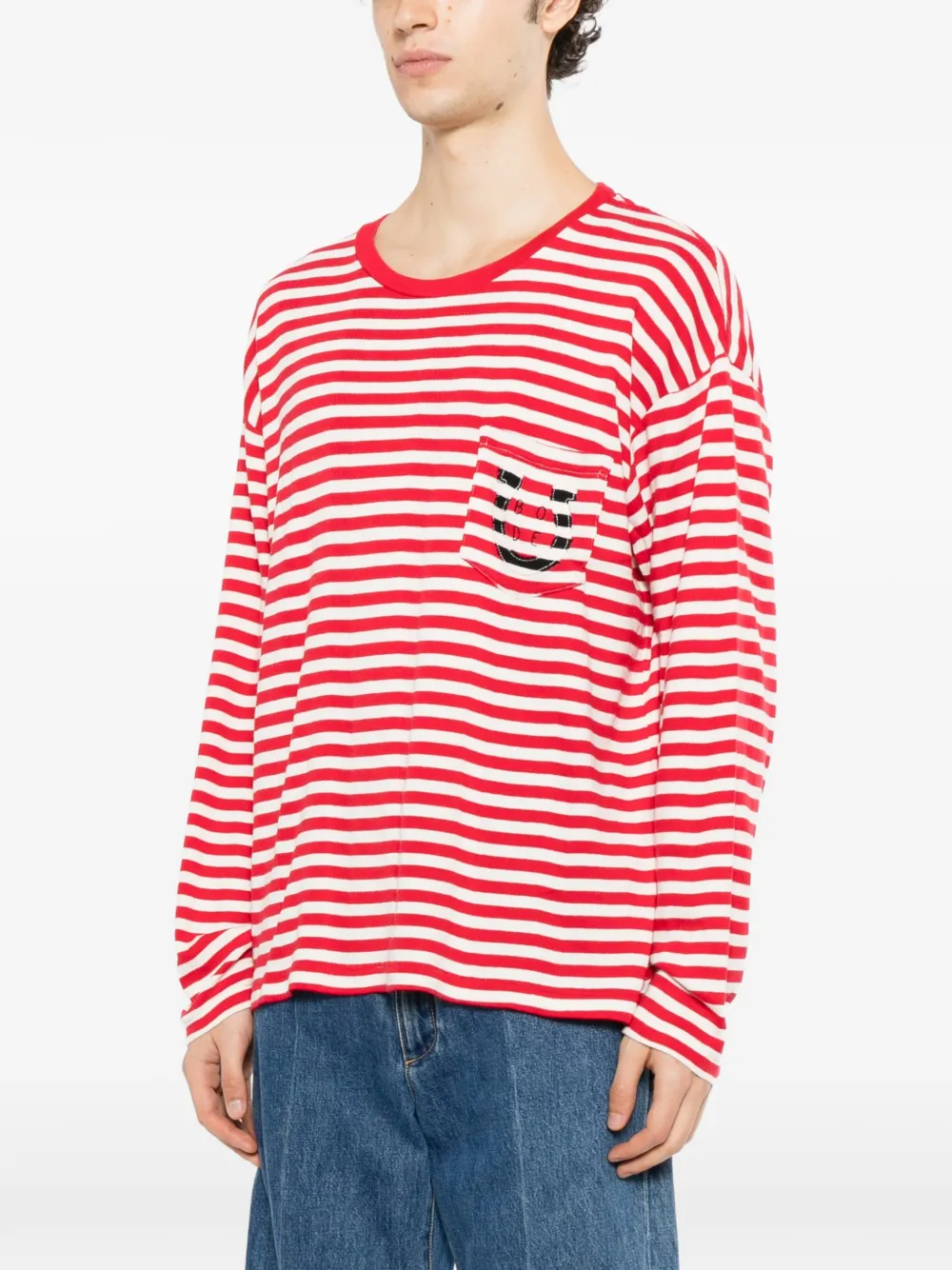 BODE striped long-sleeve T-shirt Rood