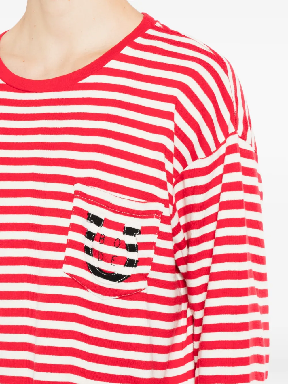 BODE striped long-sleeve T-shirt Rood