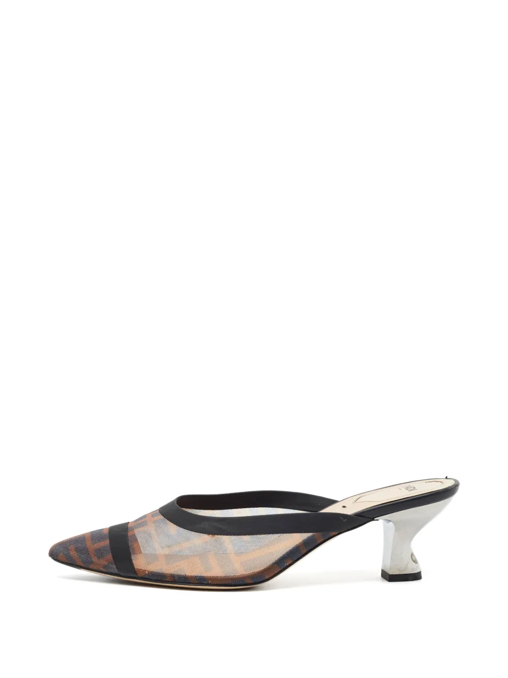 Fendi Pre-Owned Colibri Zucca heeled mules - Nude