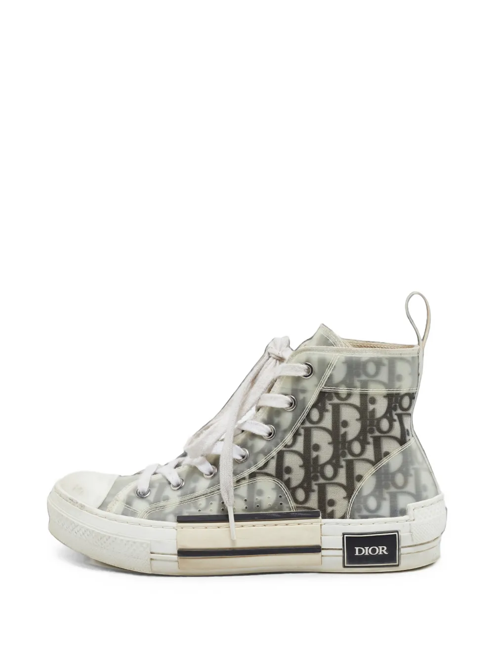 Christian Dior Pre-Owned baskets montantes B23 Oblique - Blanc Christian Dior Pre-Owned baskets montantes B23 Oblique - Blanc