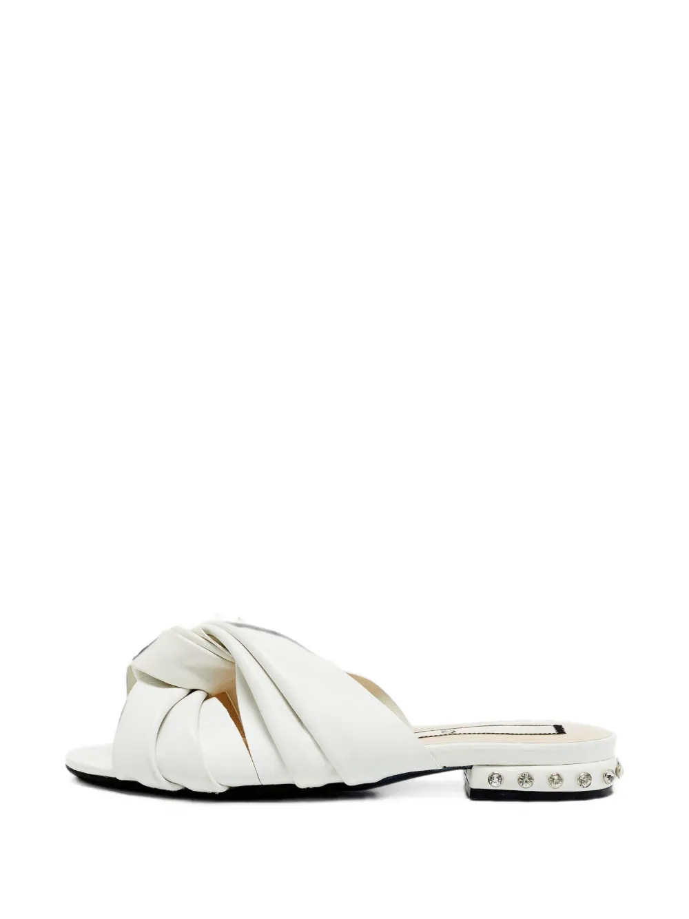 Nº21 Knot leather slides - Blanc Nº21 Knot leather slides - Blanc