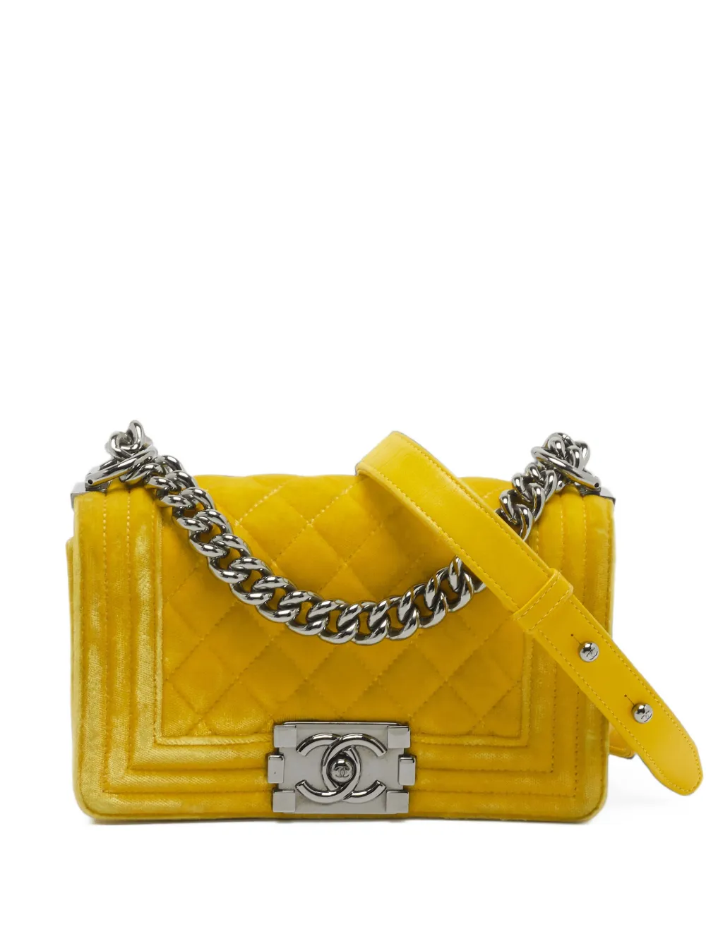 CHANEL Pre-Owned 2015-2016 small Boy quilted shoulder bag - Giallo
