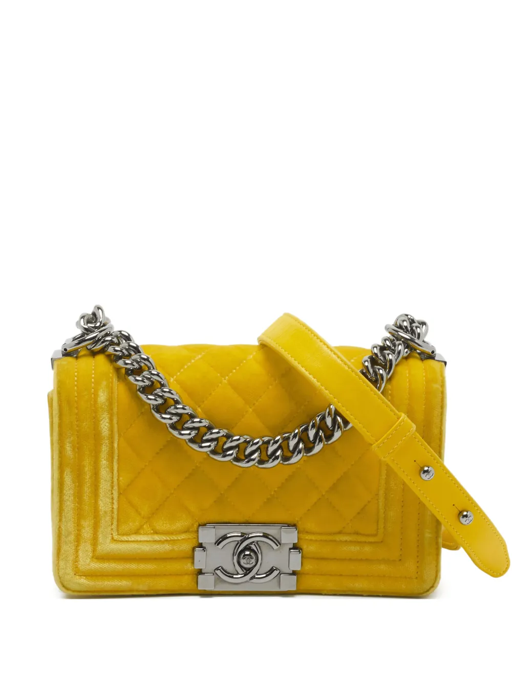 CHANEL Pre-Owned 2015-2016 small Boy quilted shoulder bag - Yellow