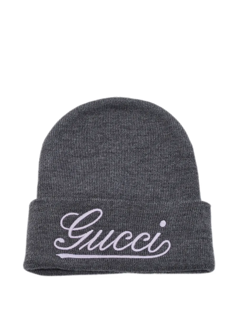 Gucci Pre-Owned logo-embroidered knitted beanie hat in Grey