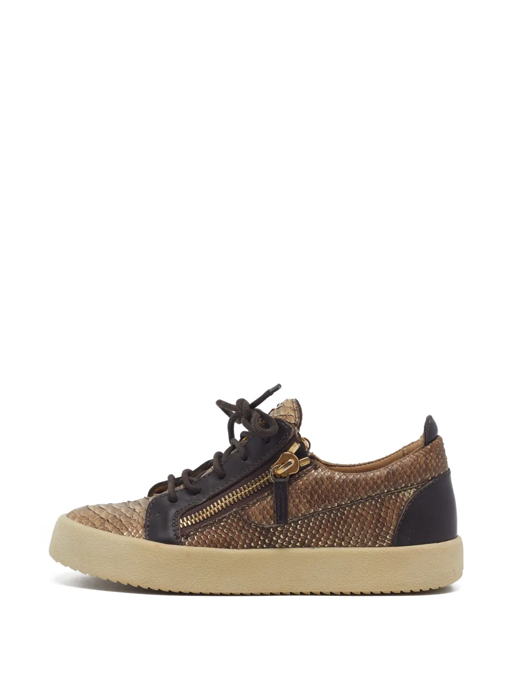 Giuseppe Zanotti Vintage Frankie Sneakers mit Python-Prägung - Braun