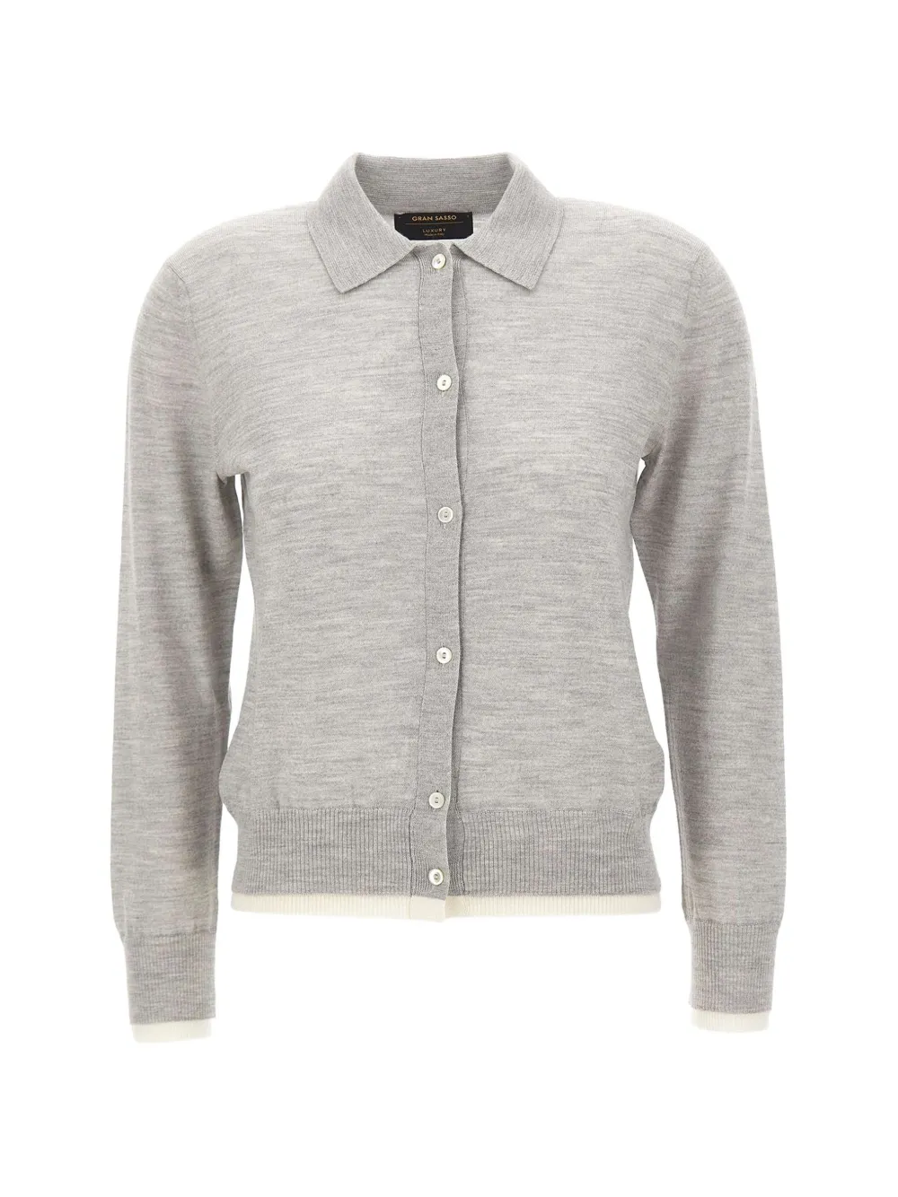Gran Sasso Button-front Long-sleeve Cardigan In Gray