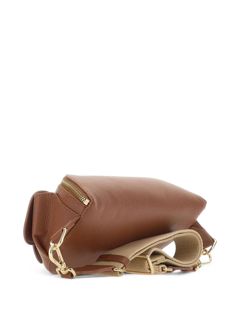 Coccinelle Mavery Pocket Small leather belt bag Bruin