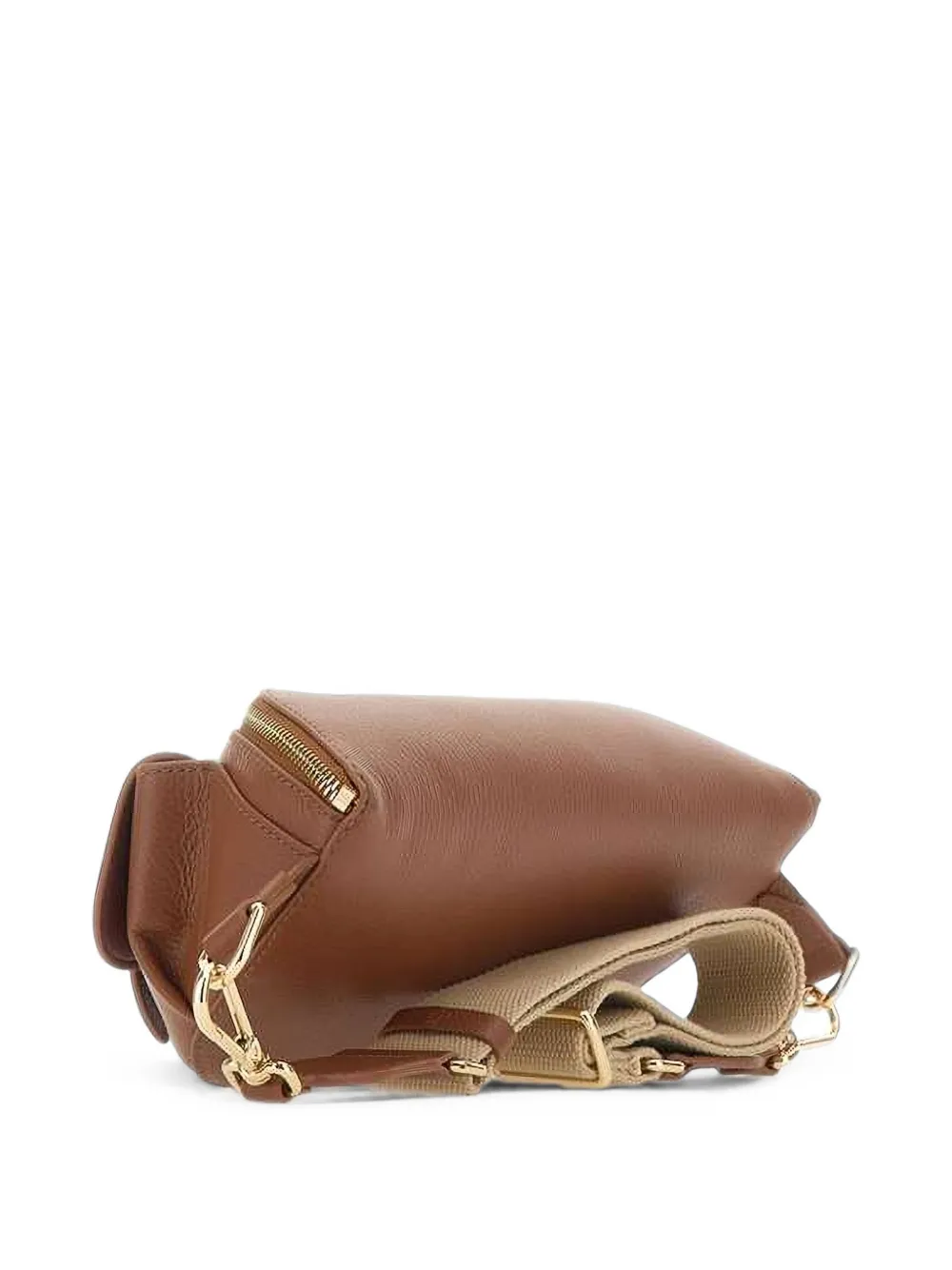 Coccinelle Mavery Pocket Small leather belt bag Bruin