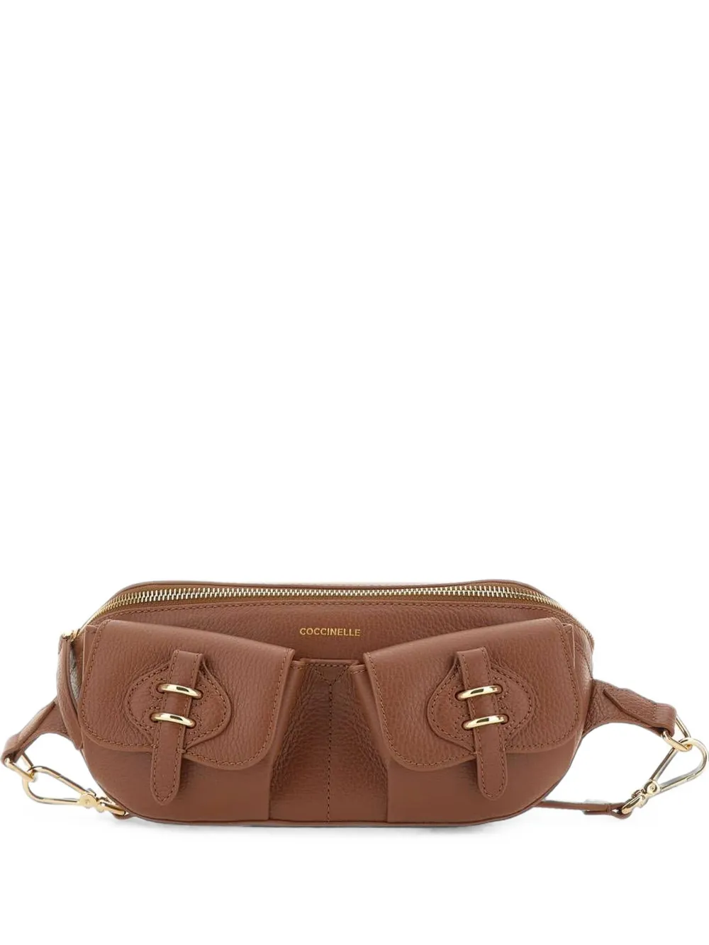Coccinelle Mavery Pocket Small leather belt bag - Marrone