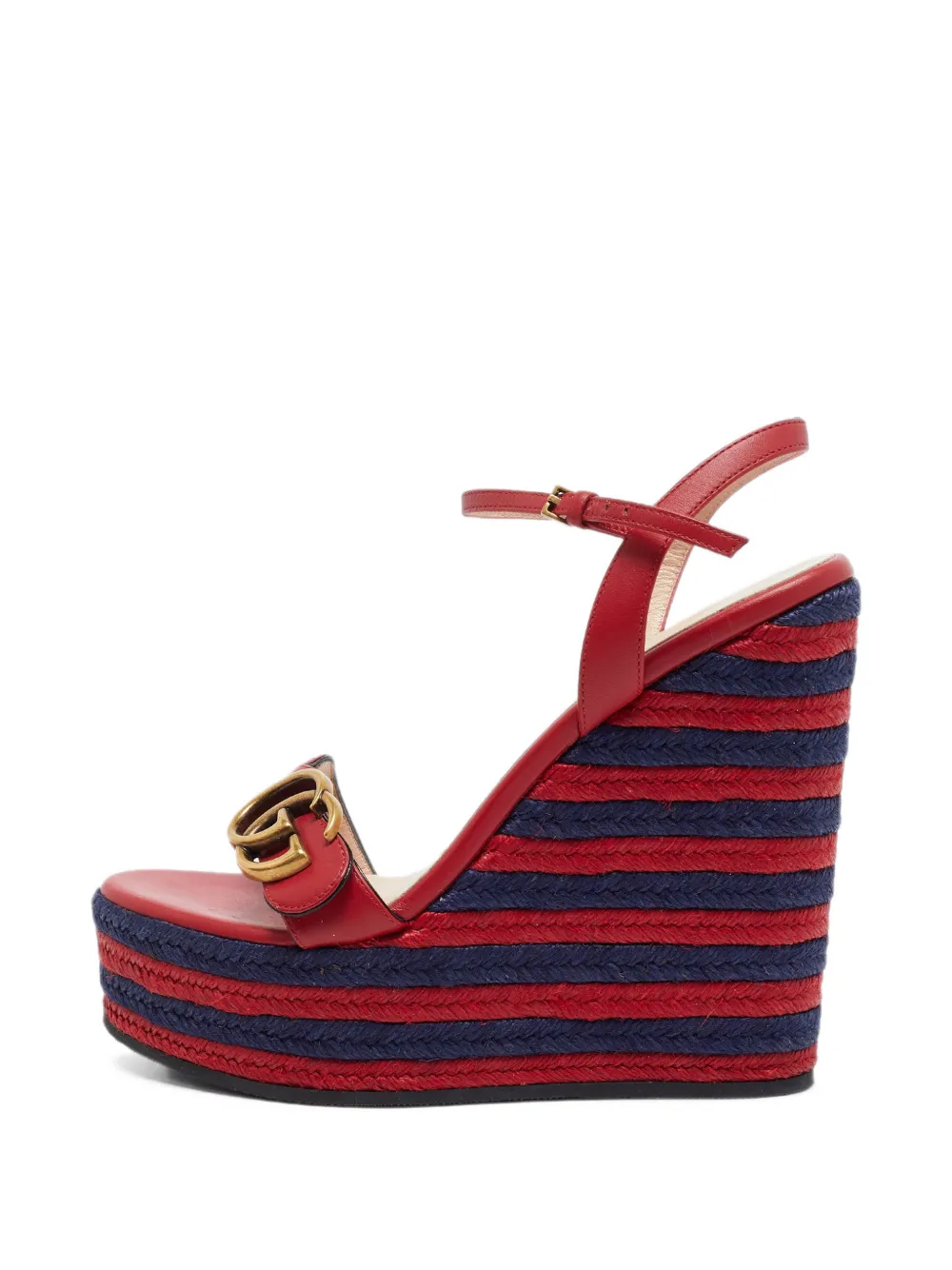 Gucci Pre-Owned GG espadrille wedge sandals - Rouge Gucci Pre-Owned GG espadrille wedge sandals - Rouge