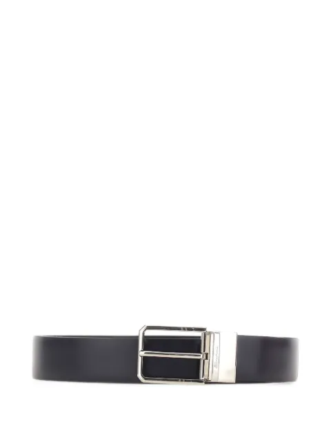 Santoni logo buckle leather belt