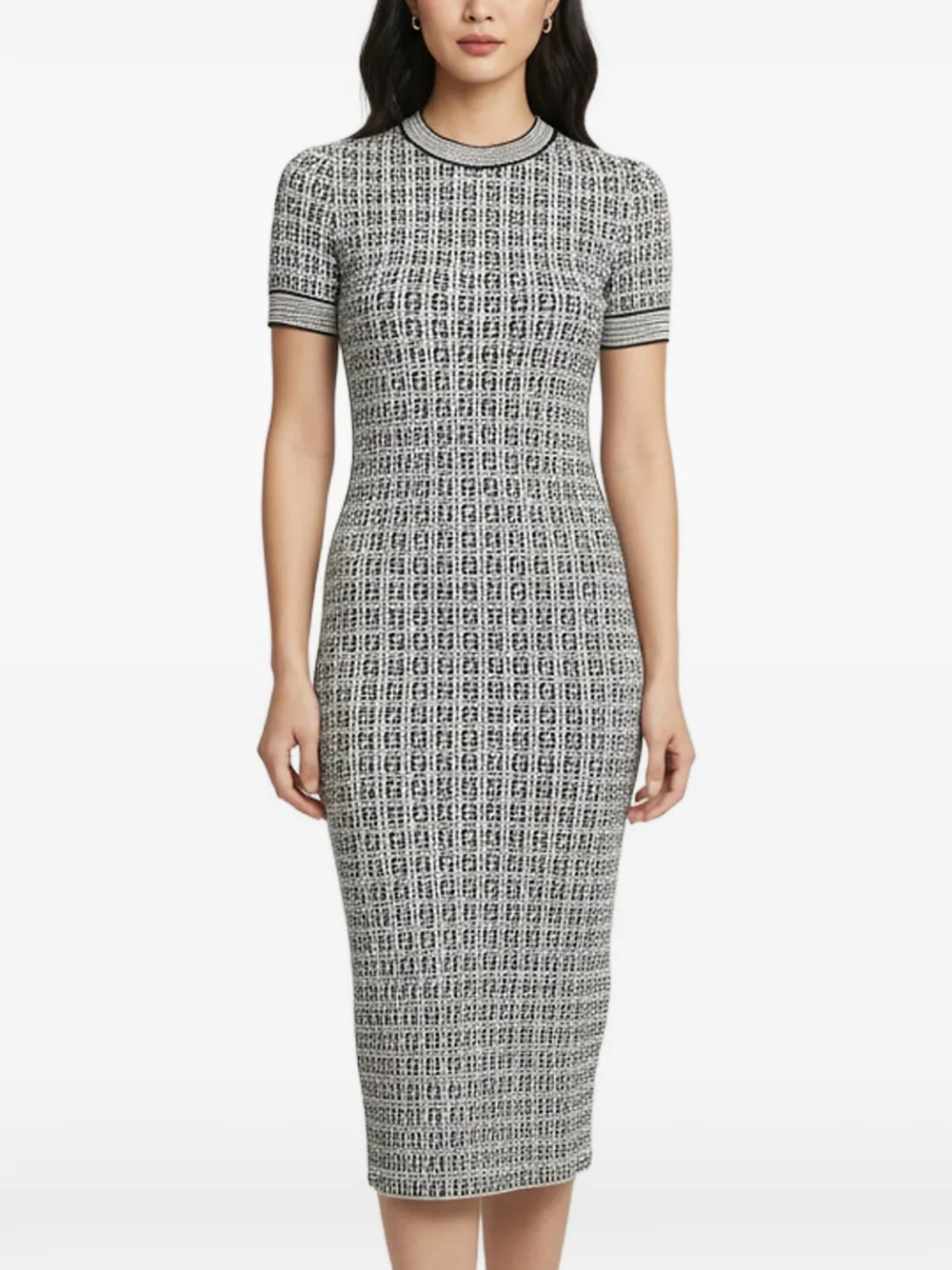 Fendi Pre-Owned Zucca-pattern midi dress - Nude