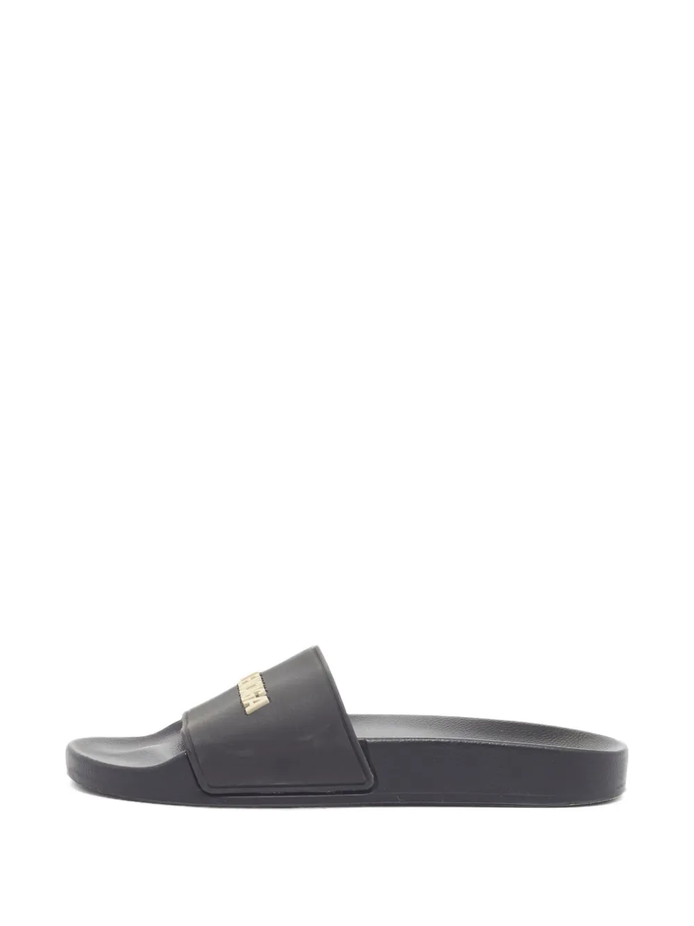 Pre-owned Balmain Flat Slides In Black
