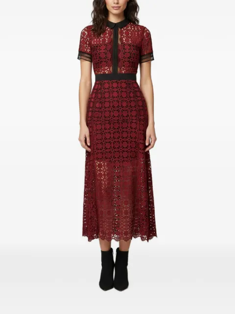 Self-Portrait lace scallop-edged midi dress