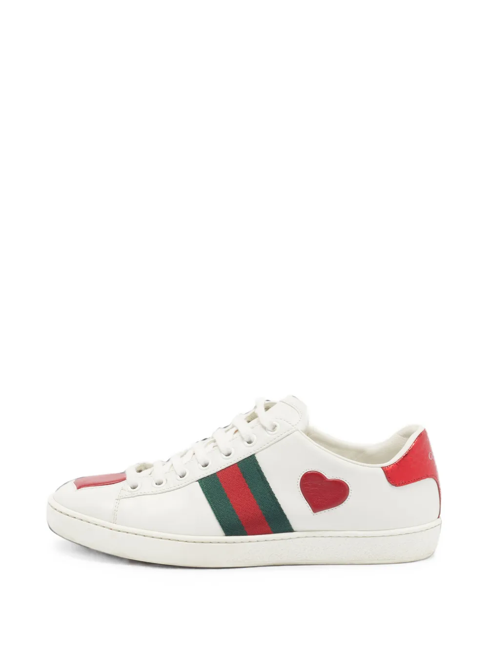Gucci Pre-Owned baskets basses Ace à patch cœur - Blanc Gucci Pre-Owned baskets basses Ace à patch cœur - Blanc