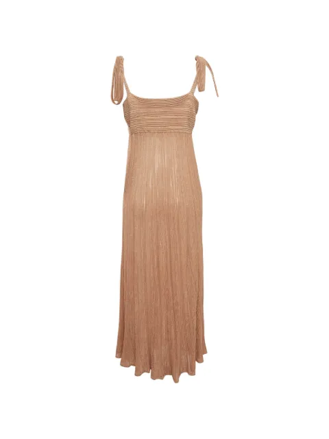 ZIMMERMANN vestido midi plisado con efecto metalizado