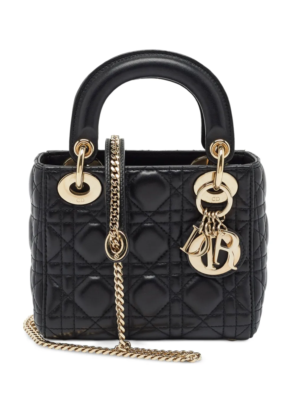 Christian Dior Pre-Owned mini Lady Dior Cannage tote bag - Schwarz
