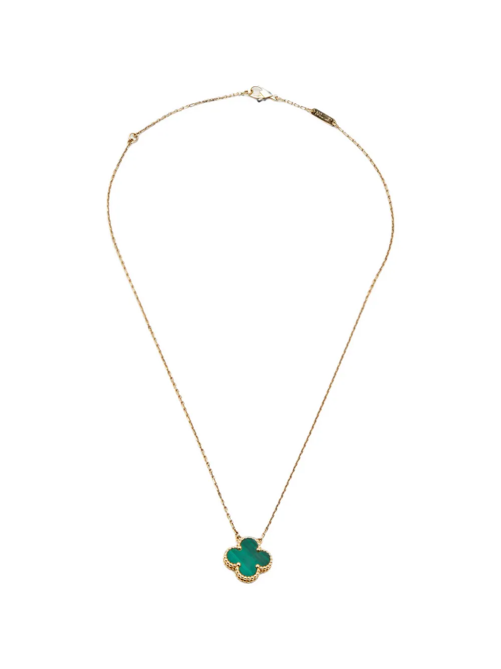 Pre-owned Van Cleef & Arpels Alhambra Malachite Pendant Necklace In 金色