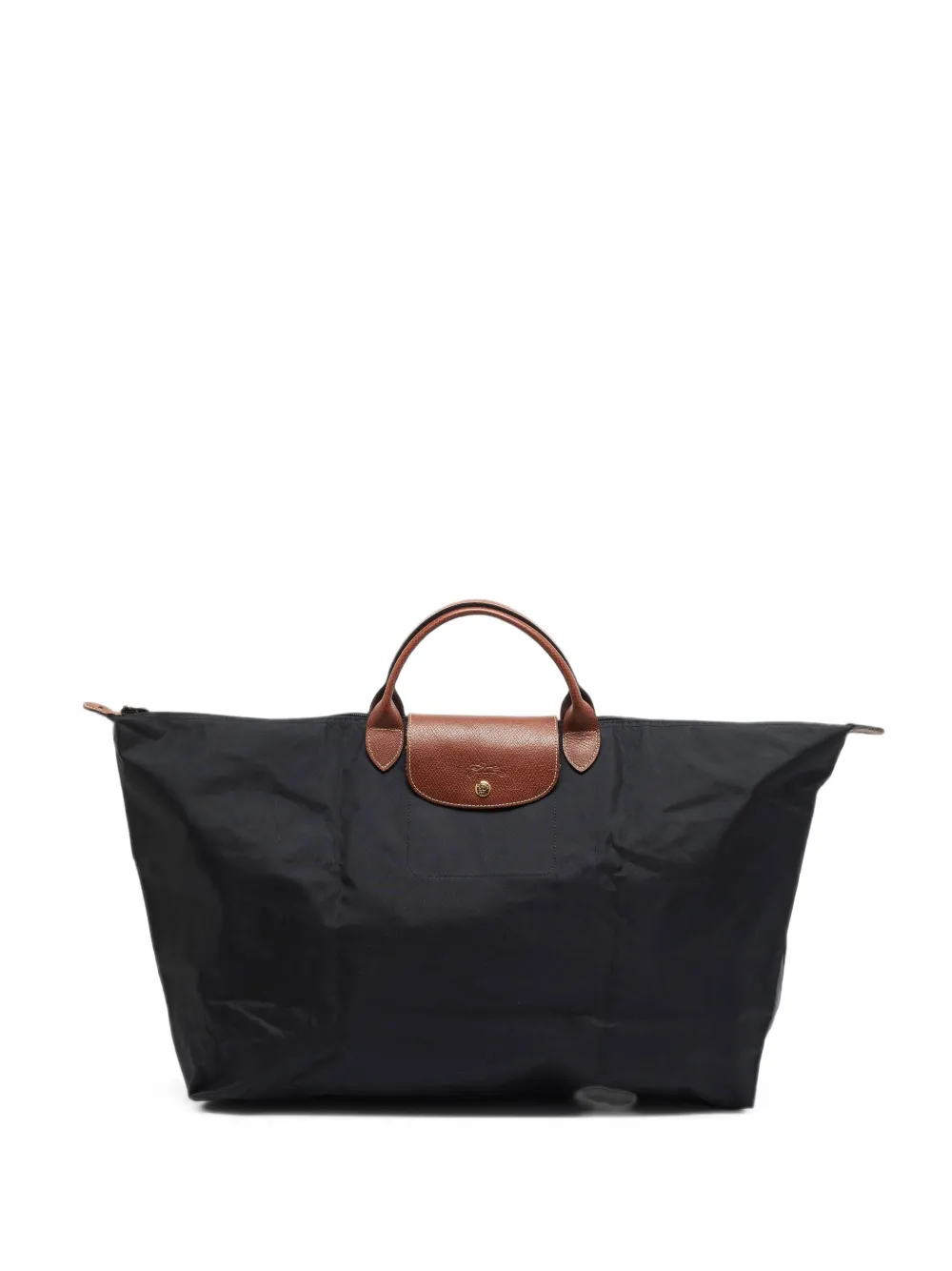 Longchamp medium Le Pliage leather-trim tote bag - Noir Longchamp medium Le Pliage leather-trim tote bag - Noir