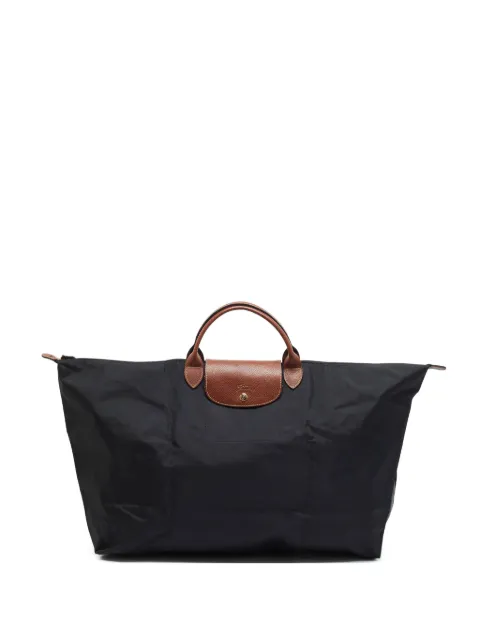 Longchamp medium Le Pliage leather-trim tote bag