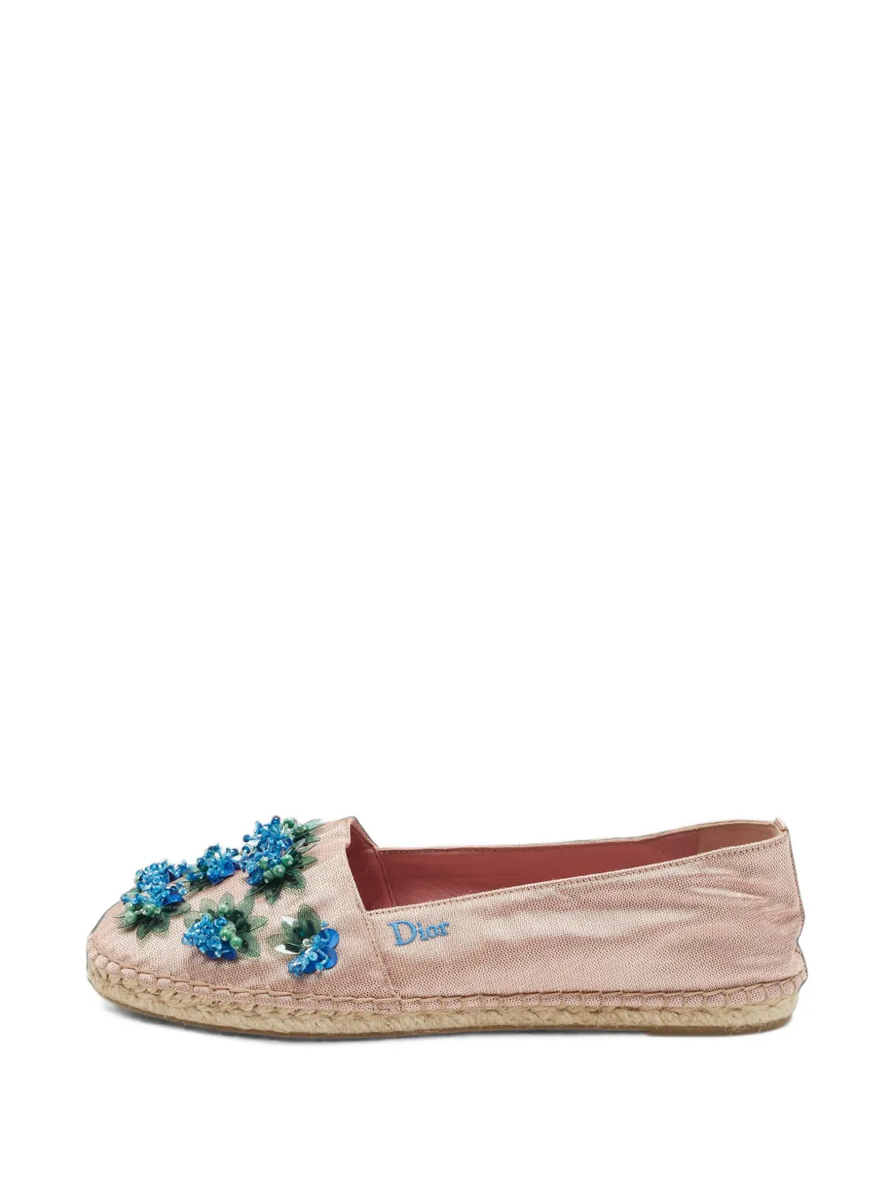 Christian Dior Pre-Owned espadrilles à ornements de fleurs - Rose Christian Dior Pre-Owned espadrilles à ornements de fleurs - Rose