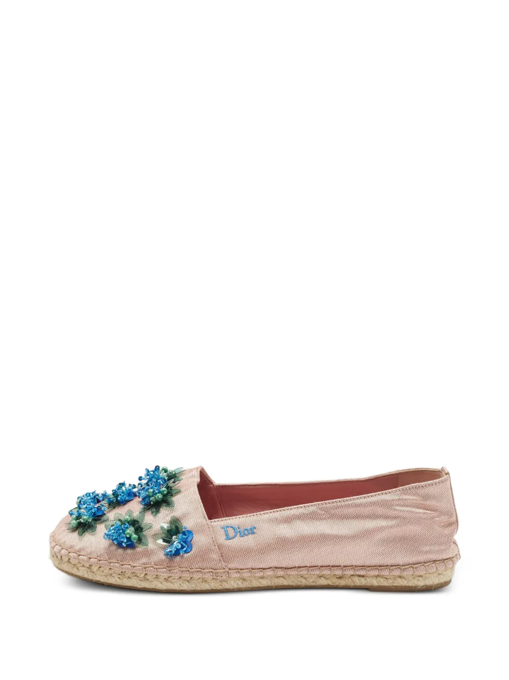 Christian Dior Pre-Owned floral-embellished espadrilles - Rosa