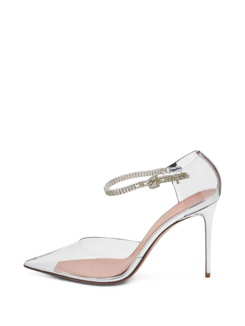 Amina Muaddi Ursina crystal-embellished pumps - Blanc Amina Muaddi Ursina crystal-embellished pumps - Blanc