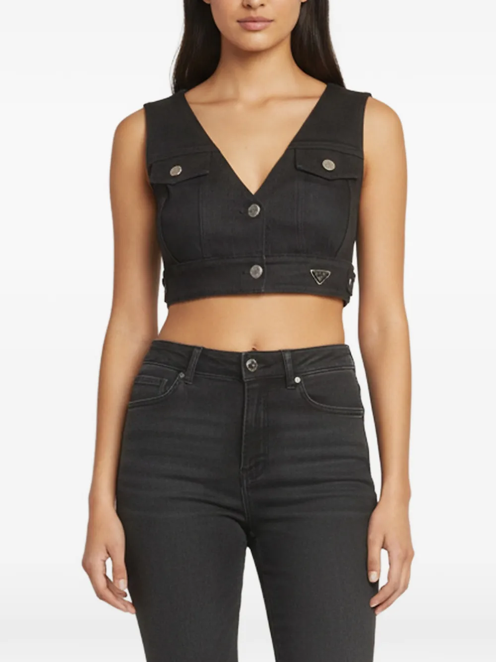 Prada Pre-Owned V-neck cropped waistcoat - Nero