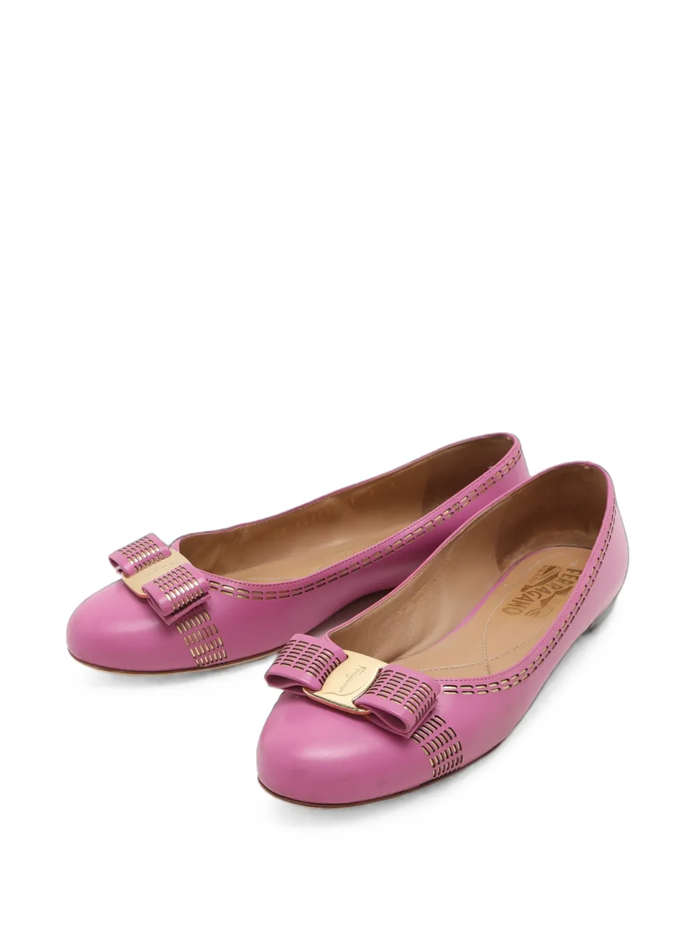 Ferragamo Pre-Owned Vara Bow ballet flats - Rose Ferragamo Pre-Owned Vara Bow ballet flats - Rose