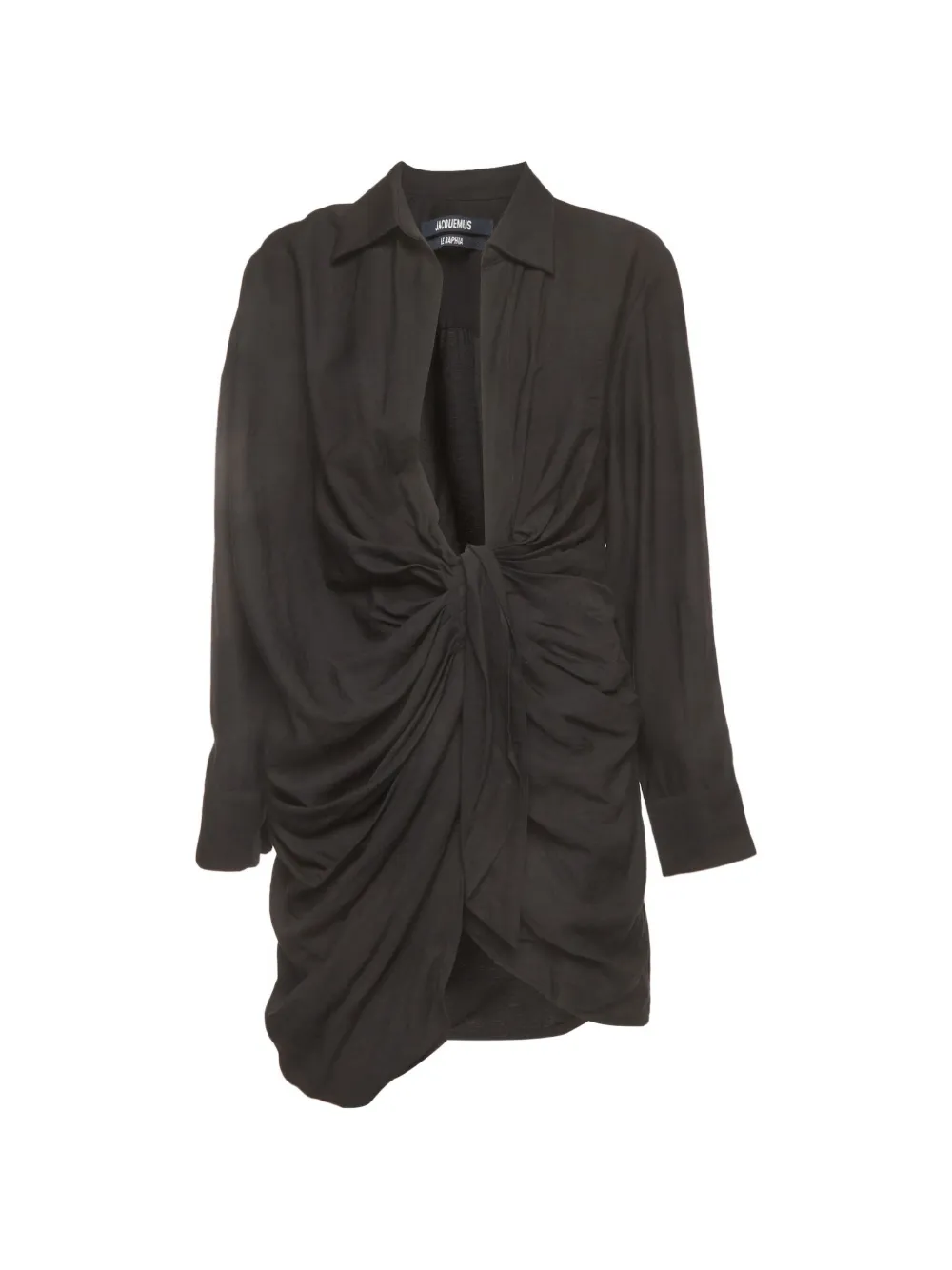 Jacquemus Pre-Owned La Robe Bahia draped shirt dress - Nero