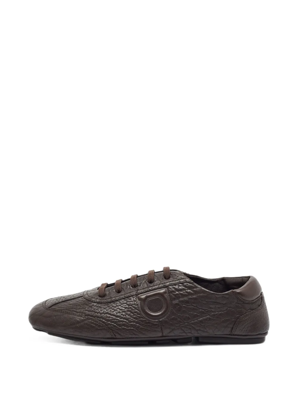 Ferragamo Pre-Owned Gancio leather sneakers - Marron Ferragamo Pre-Owned Gancio leather sneakers - Marron