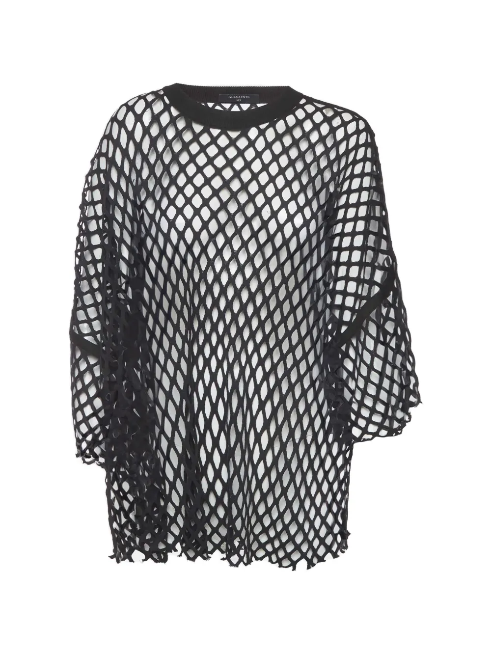 AllSaints cut-out sheer top - Nero