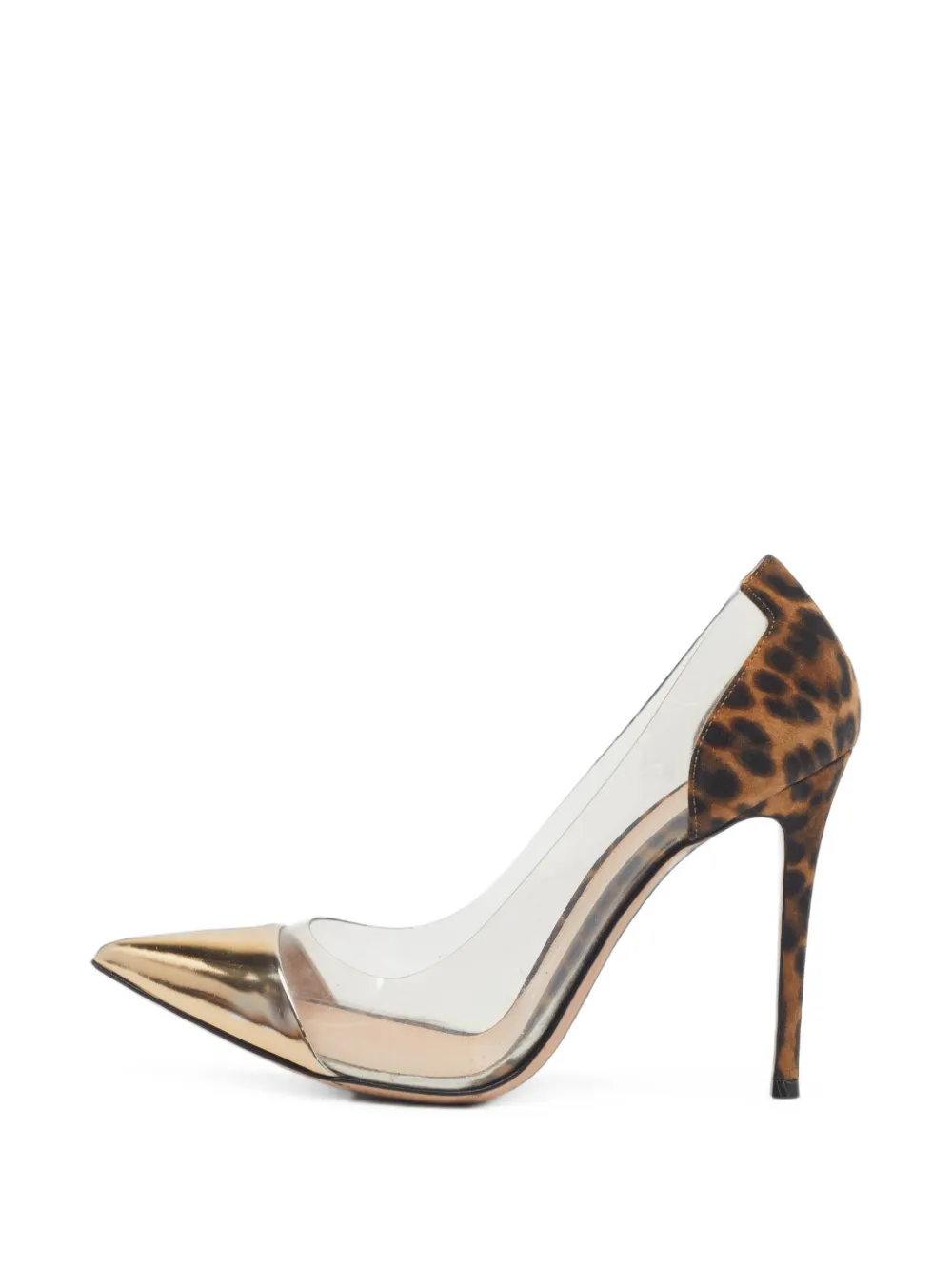 Gianvito Rossi Plexi leopard-print pumps - Marron