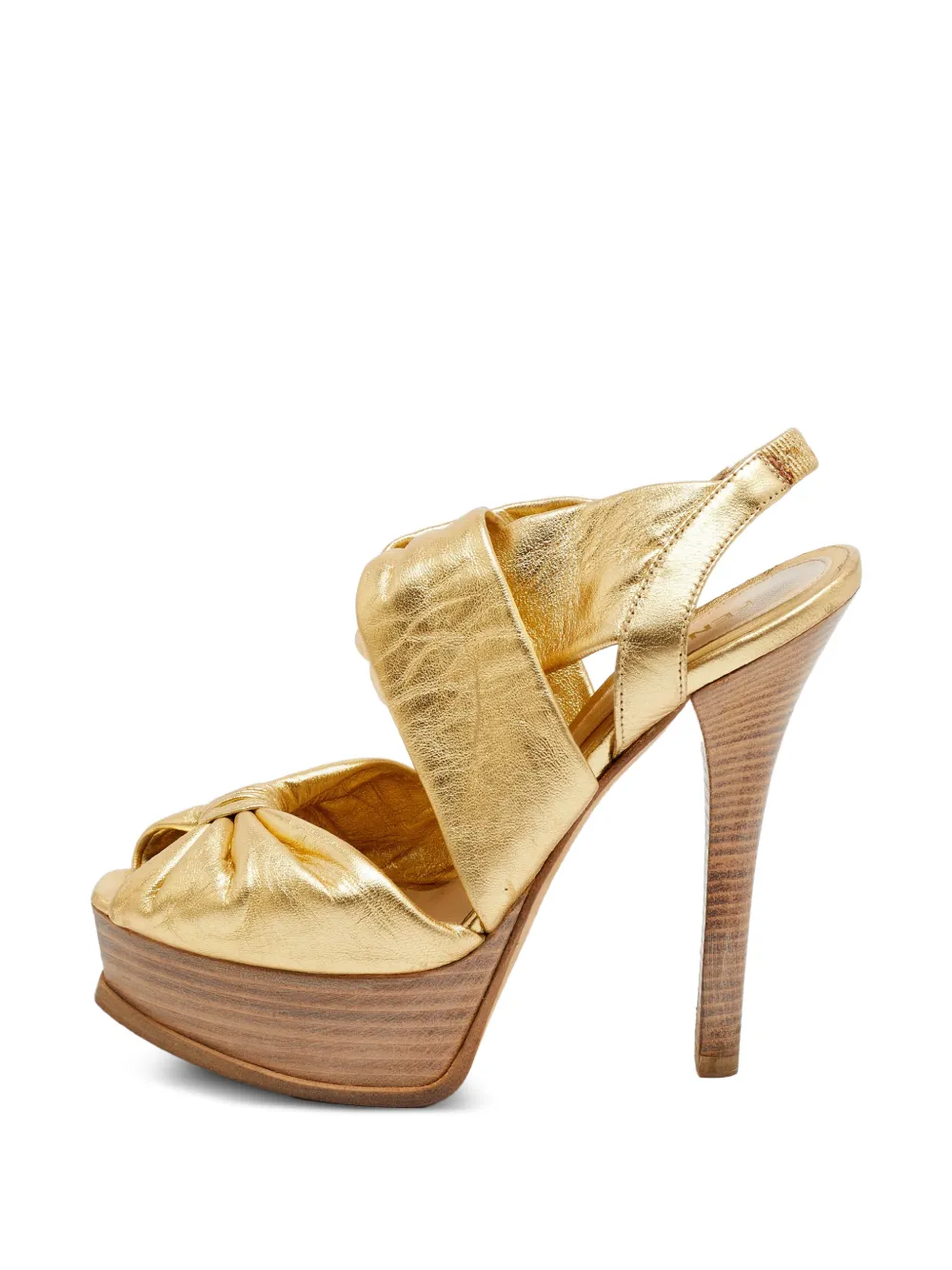 Fendi Pre-Owned bow-detail slingback platform sandals - Gold
