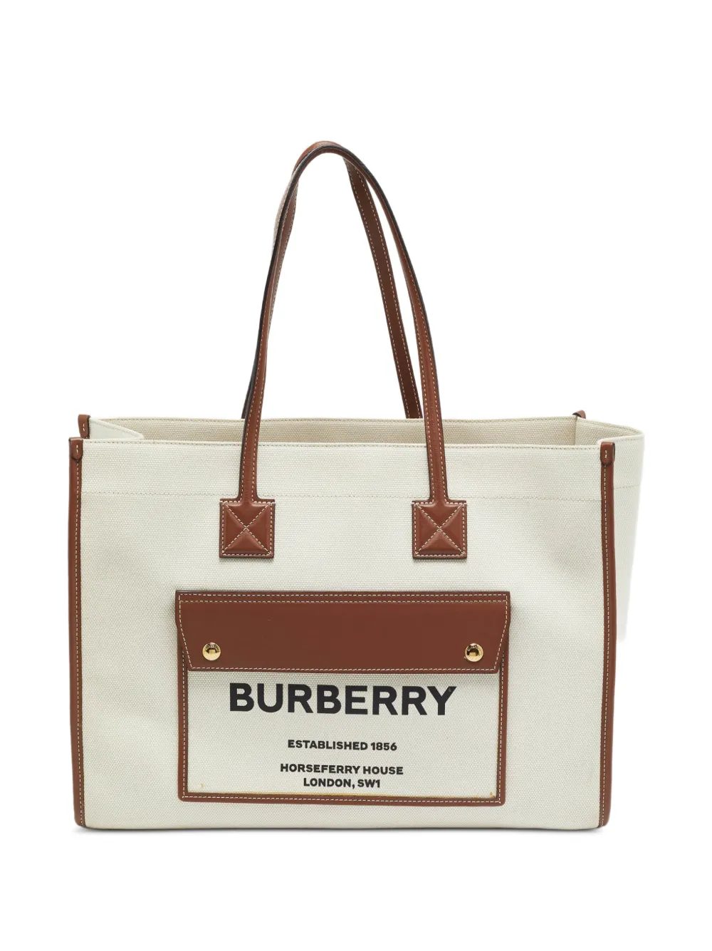Burberry Pre-Owned Freya Horseferry canvas tote bag - Neutrals